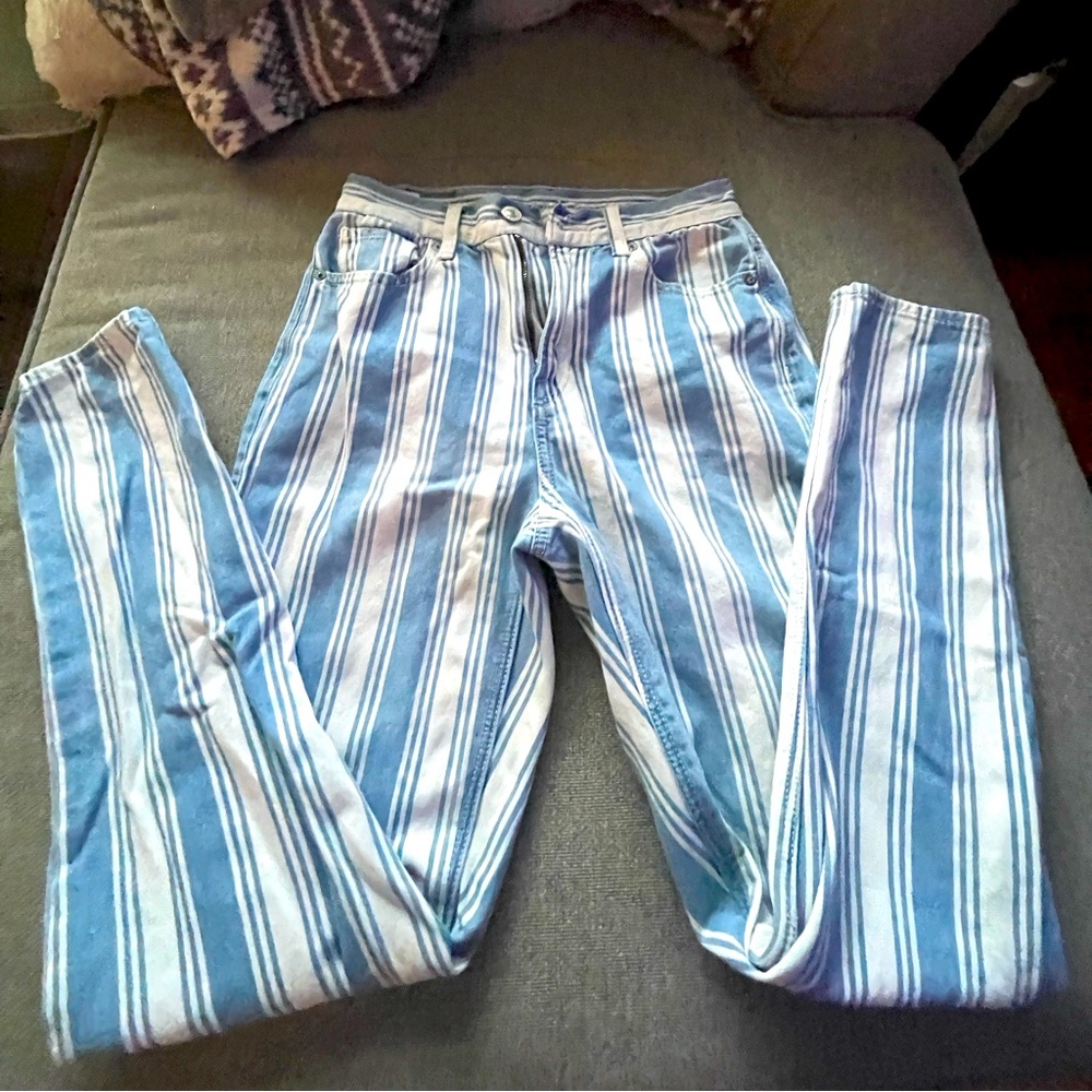 American Eagle stripes jeans, size 00 regular.
